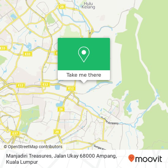 Peta Manjadiri Treasures, Jalan Ukay 68000 Ampang