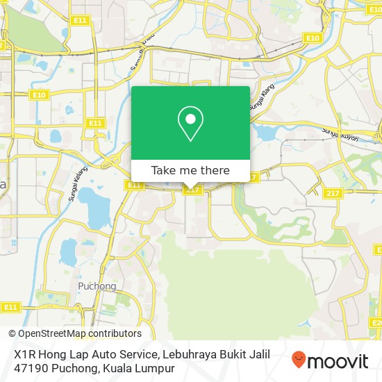 X1R Hong Lap Auto Service, Lebuhraya Bukit Jalil 47190 Puchong map