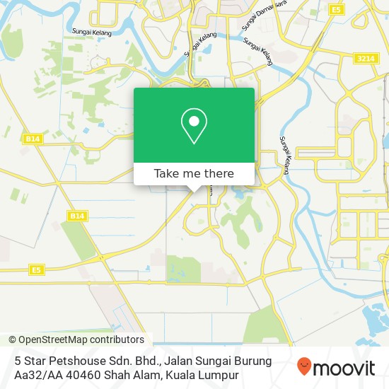 Peta 5 Star Petshouse Sdn. Bhd., Jalan Sungai Burung Aa32 / AA 40460 Shah Alam