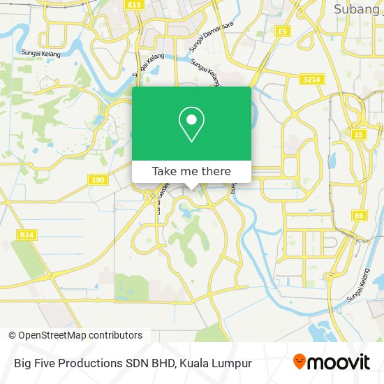 Big Five Productions SDN BHD map