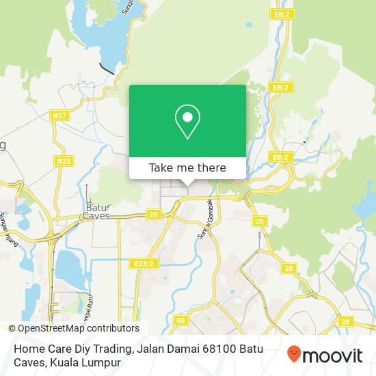 Peta Home Care Diy Trading, Jalan Damai 68100 Batu Caves