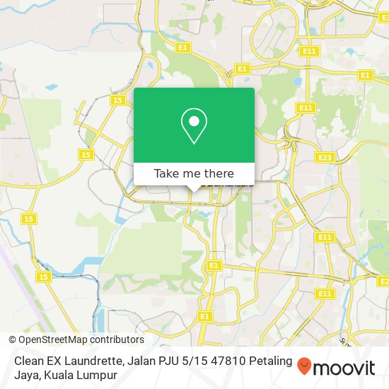 Peta Clean EX Laundrette, Jalan PJU 5 / 15 47810 Petaling Jaya