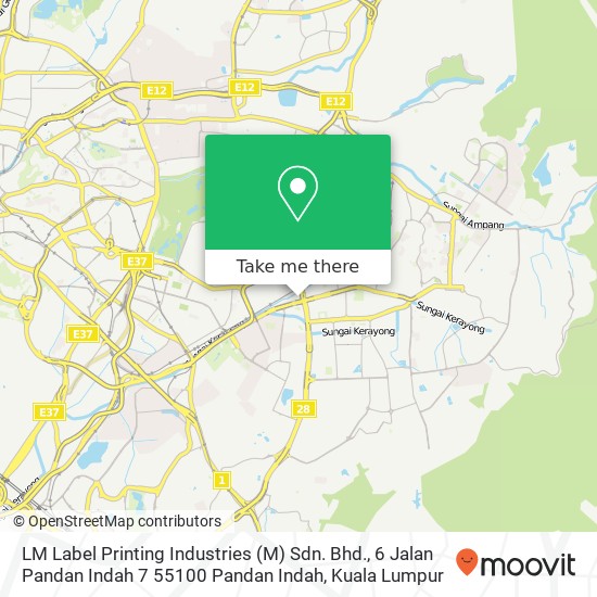 LM Label Printing Industries (M) Sdn. Bhd., 6 Jalan Pandan Indah 7 55100 Pandan Indah map