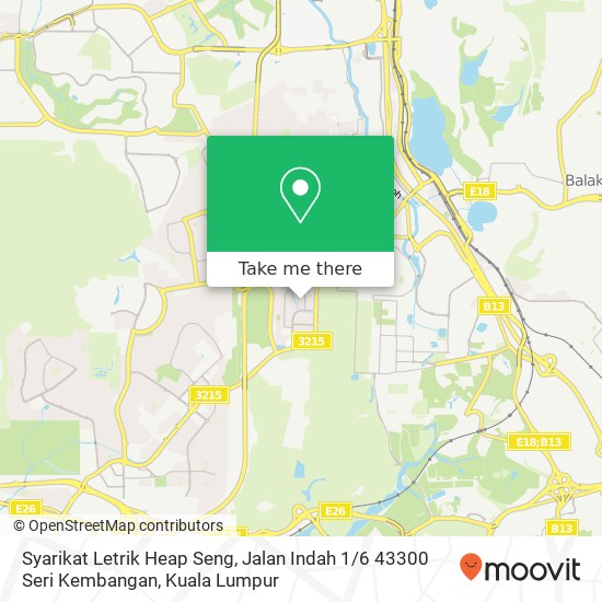 Syarikat Letrik Heap Seng, Jalan Indah 1 / 6 43300 Seri Kembangan map