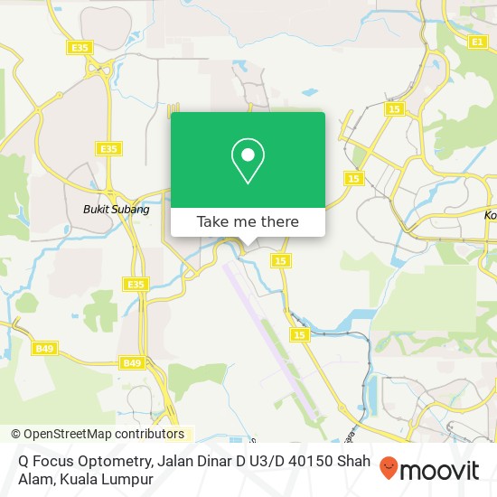 Q Focus Optometry, Jalan Dinar D U3 / D 40150 Shah Alam map