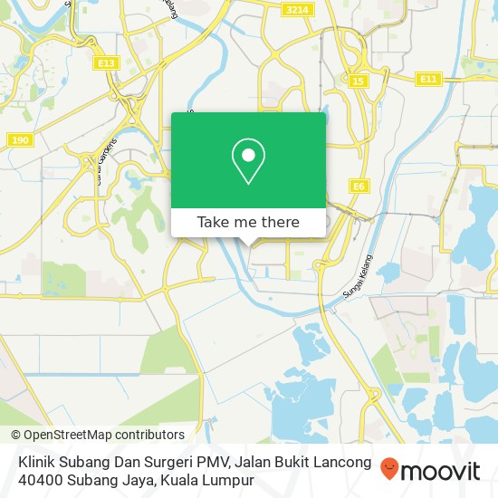 Klinik Subang Dan Surgeri PMV, Jalan Bukit Lancong 40400 Subang Jaya map