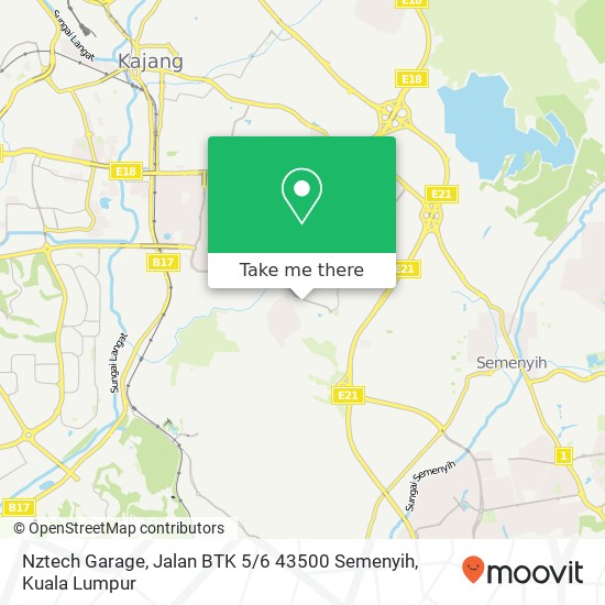 Nztech Garage, Jalan BTK 5 / 6 43500 Semenyih map