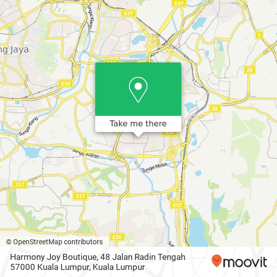 Peta Harmony Joy Boutique, 48 Jalan Radin Tengah 57000 Kuala Lumpur