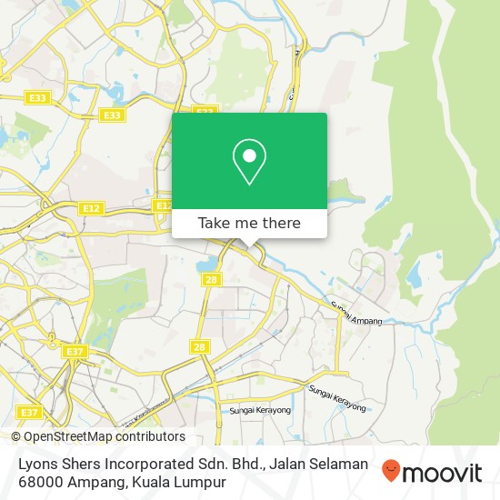 Peta Lyons Shers Incorporated Sdn. Bhd., Jalan Selaman 68000 Ampang