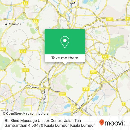 Peta BL Blind Massage Unisex Centre, Jalan Tun Sambanthan 4 50470 Kuala Lumpur