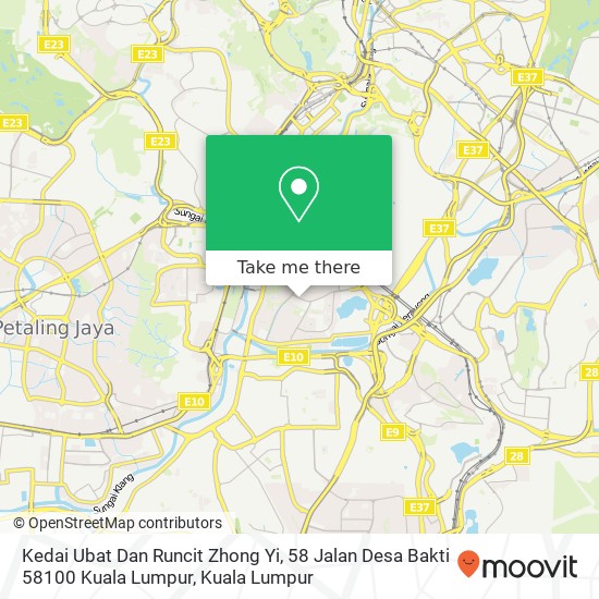 Kedai Ubat Dan Runcit Zhong Yi, 58 Jalan Desa Bakti 58100 Kuala Lumpur map