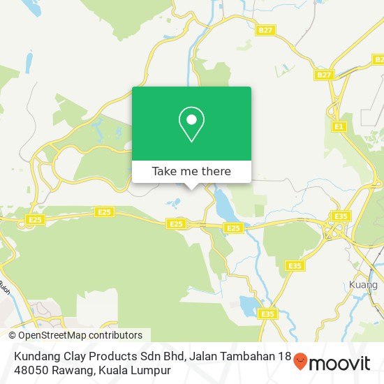 Peta Kundang Clay Products Sdn Bhd, Jalan Tambahan 18 48050 Rawang