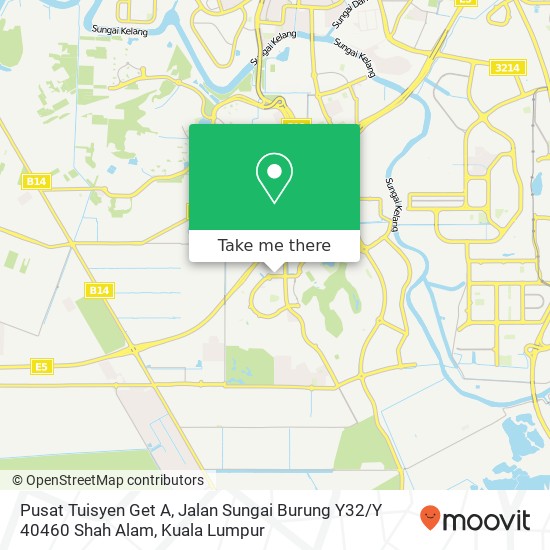 Peta Pusat Tuisyen Get A, Jalan Sungai Burung Y32 / Y 40460 Shah Alam