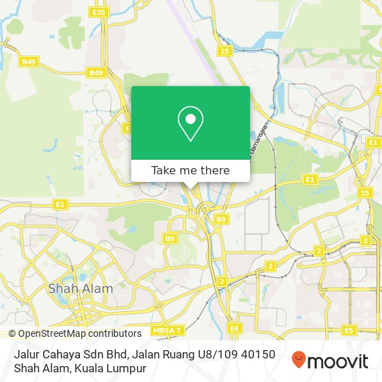 Peta Jalur Cahaya Sdn Bhd, Jalan Ruang U8 / 109 40150 Shah Alam