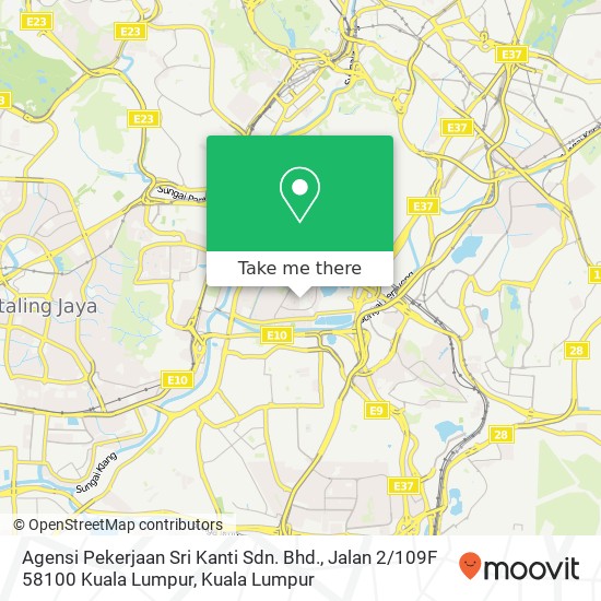 Agensi Pekerjaan Sri Kanti Sdn. Bhd., Jalan 2 / 109F 58100 Kuala Lumpur map