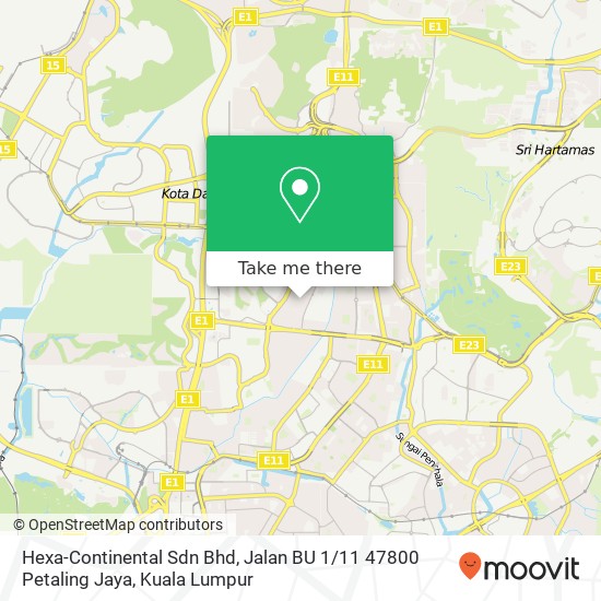 Hexa-Continental Sdn Bhd, Jalan BU 1 / 11 47800 Petaling Jaya map