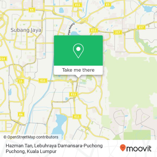 Hazman Tan, Lebuhraya Damansara-Puchong Puchong map