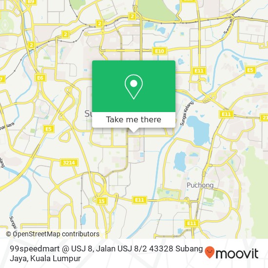 Peta 99speedmart @ USJ 8, Jalan USJ 8 / 2 43328 Subang Jaya