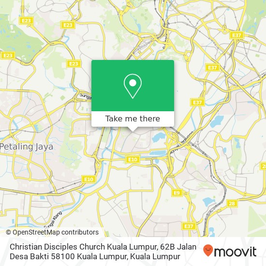 Peta Christian Disciples Church Kuala Lumpur, 62B Jalan Desa Bakti 58100 Kuala Lumpur