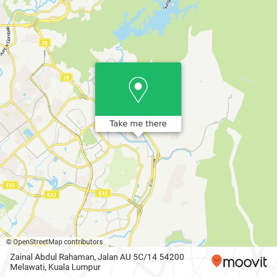 Peta Zainal Abdul Rahaman, Jalan AU 5C / 14 54200 Melawati