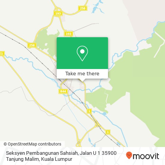 Peta Seksyen Pembangunan Sahsiah, Jalan U 1 35900 Tanjung Malim