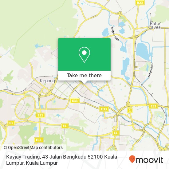 Kayjay Trading, 43 Jalan Bengkudu 52100 Kuala Lumpur map