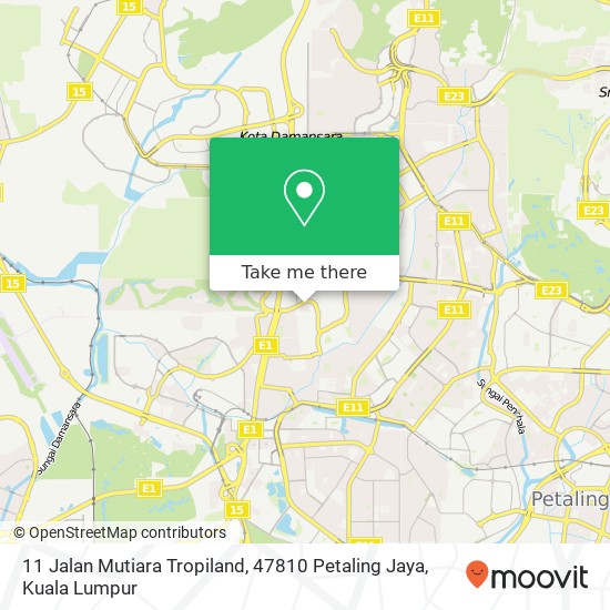 Peta 11 Jalan Mutiara Tropiland, 47810 Petaling Jaya