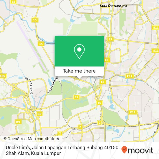 Uncle Lim's, Jalan Lapangan Terbang Subang 40150 Shah Alam map