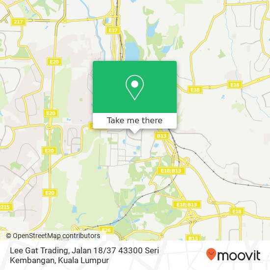 Peta Lee Gat Trading, Jalan 18 / 37 43300 Seri Kembangan