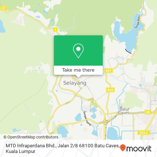 Peta MTD Infraperdana Bhd., Jalan 2 / 8 68100 Batu Caves