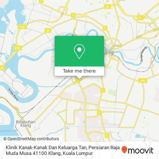 Klinik Kanak-Kanak Dan Keluarga Tan, Persiaran Raja Muda Musa 41100 Klang map