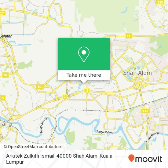 Peta Arkitek Zulkifli Ismail, 40000 Shah Alam