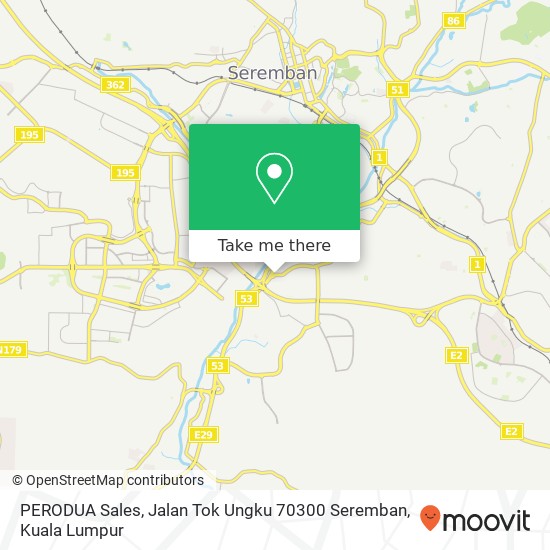 PERODUA Sales, Jalan Tok Ungku 70300 Seremban map
