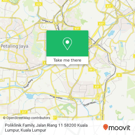 Poliklinik Family, Jalan Riang 11 58200 Kuala Lumpur map