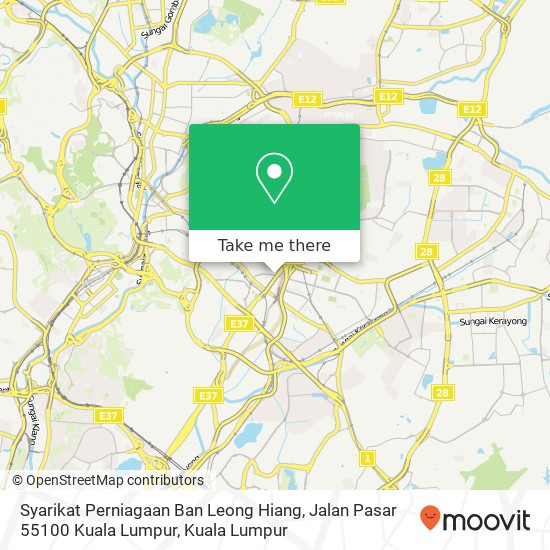 Peta Syarikat Perniagaan Ban Leong Hiang, Jalan Pasar 55100 Kuala Lumpur
