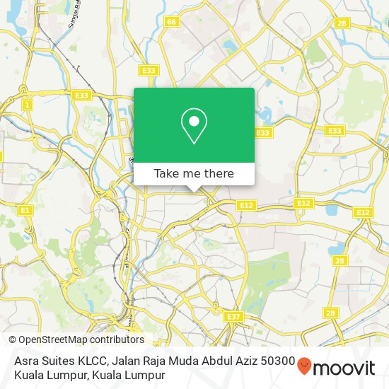 Peta Asra Suites KLCC, Jalan Raja Muda Abdul Aziz 50300 Kuala Lumpur