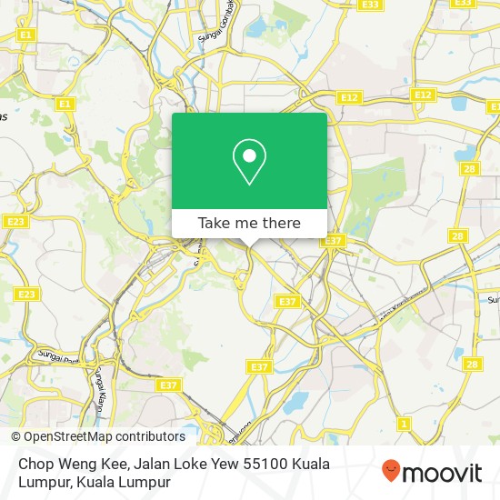 Peta Chop Weng Kee, Jalan Loke Yew 55100 Kuala Lumpur