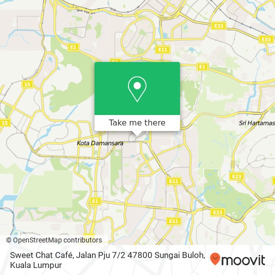 Peta Sweet Chat Café, Jalan Pju 7 / 2 47800 Sungai Buloh