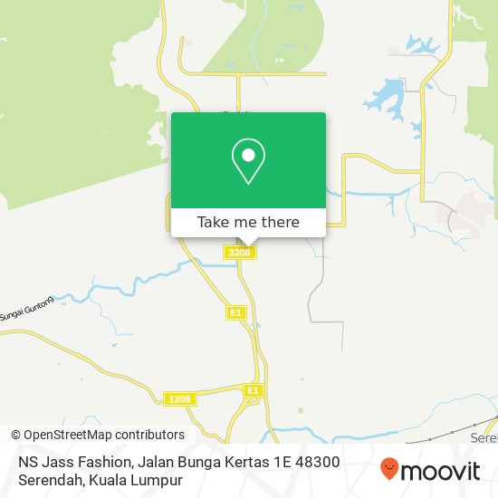 Peta NS Jass Fashion, Jalan Bunga Kertas 1E 48300 Serendah