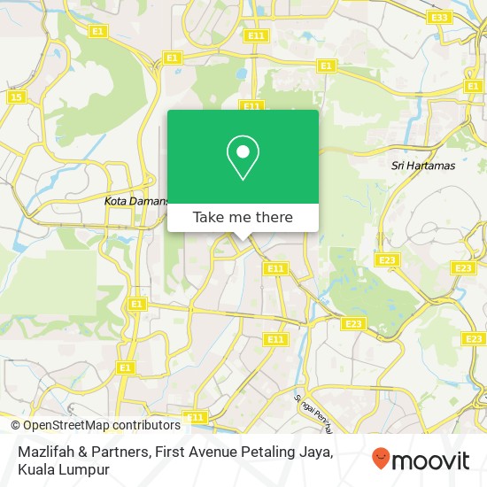 Mazlifah & Partners, First Avenue Petaling Jaya map