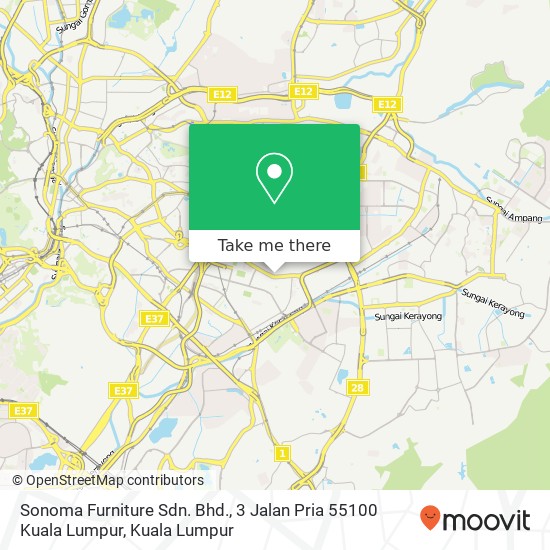 Sonoma Furniture Sdn. Bhd., 3 Jalan Pria 55100 Kuala Lumpur map