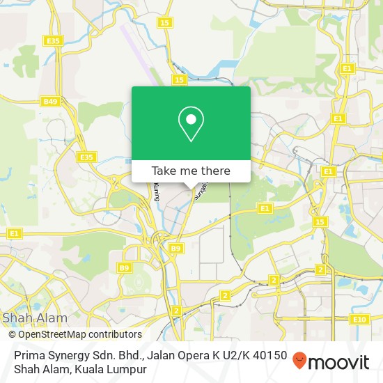 Prima Synergy Sdn. Bhd., Jalan Opera K U2 / K 40150 Shah Alam map