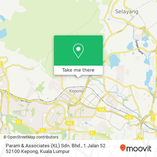 Param & Associates (KL) Sdn. Bhd., 1 Jalan 52 52100 Kepong map