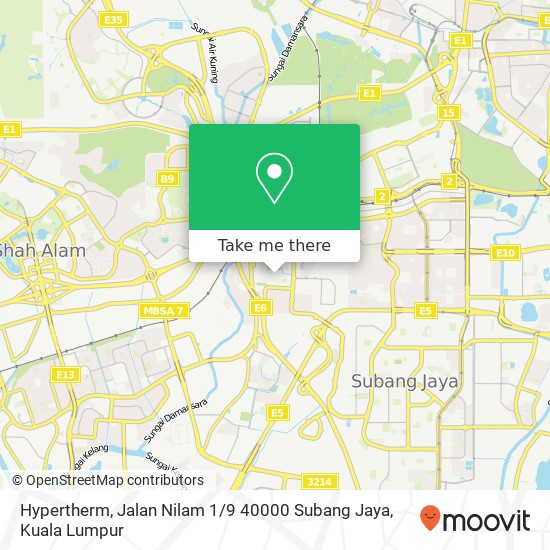 Peta Hypertherm, Jalan Nilam 1 / 9 40000 Subang Jaya