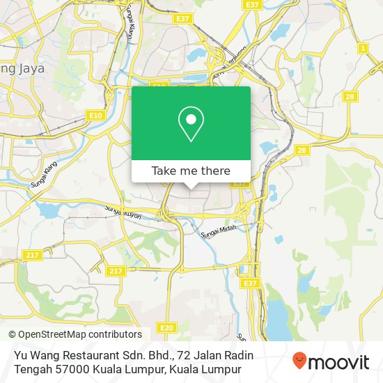 Yu Wang Restaurant Sdn. Bhd., 72 Jalan Radin Tengah 57000 Kuala Lumpur map