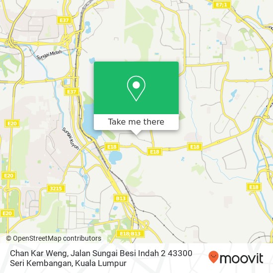 Peta Chan Kar Weng, Jalan Sungai Besi Indah 2 43300 Seri Kembangan