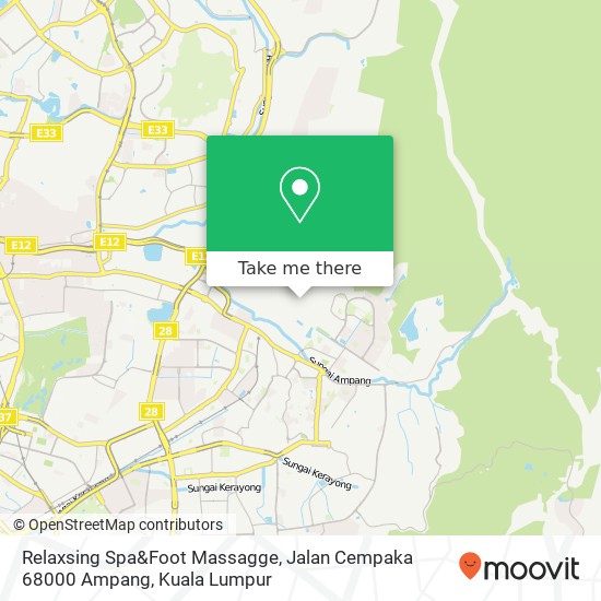 Peta Relaxsing Spa&Foot Massagge, Jalan Cempaka 68000 Ampang