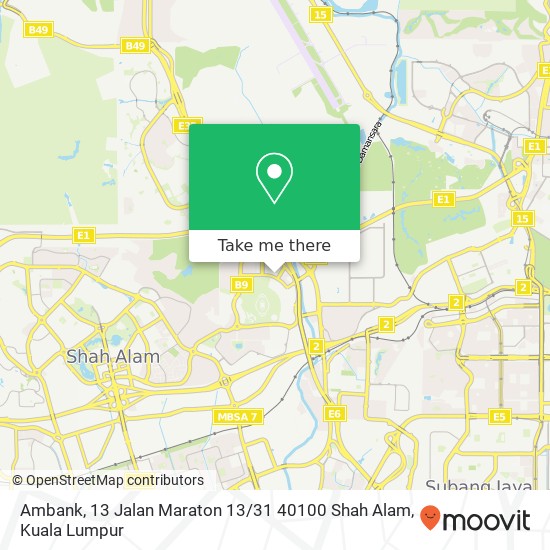 Peta Ambank, 13 Jalan Maraton 13 / 31 40100 Shah Alam