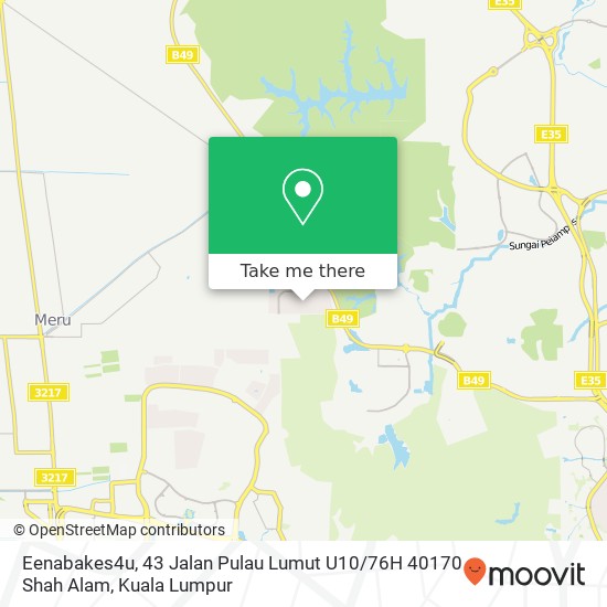 Peta Eenabakes4u, 43 Jalan Pulau Lumut U10 / 76H 40170 Shah Alam