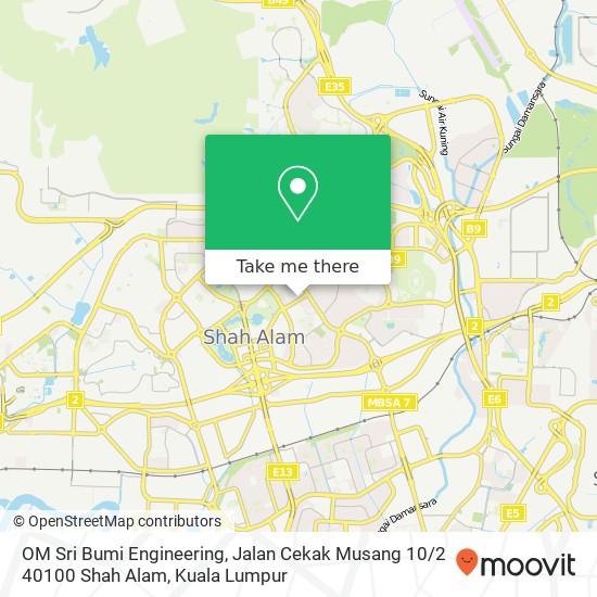 OM Sri Bumi Engineering, Jalan Cekak Musang 10 / 2 40100 Shah Alam map